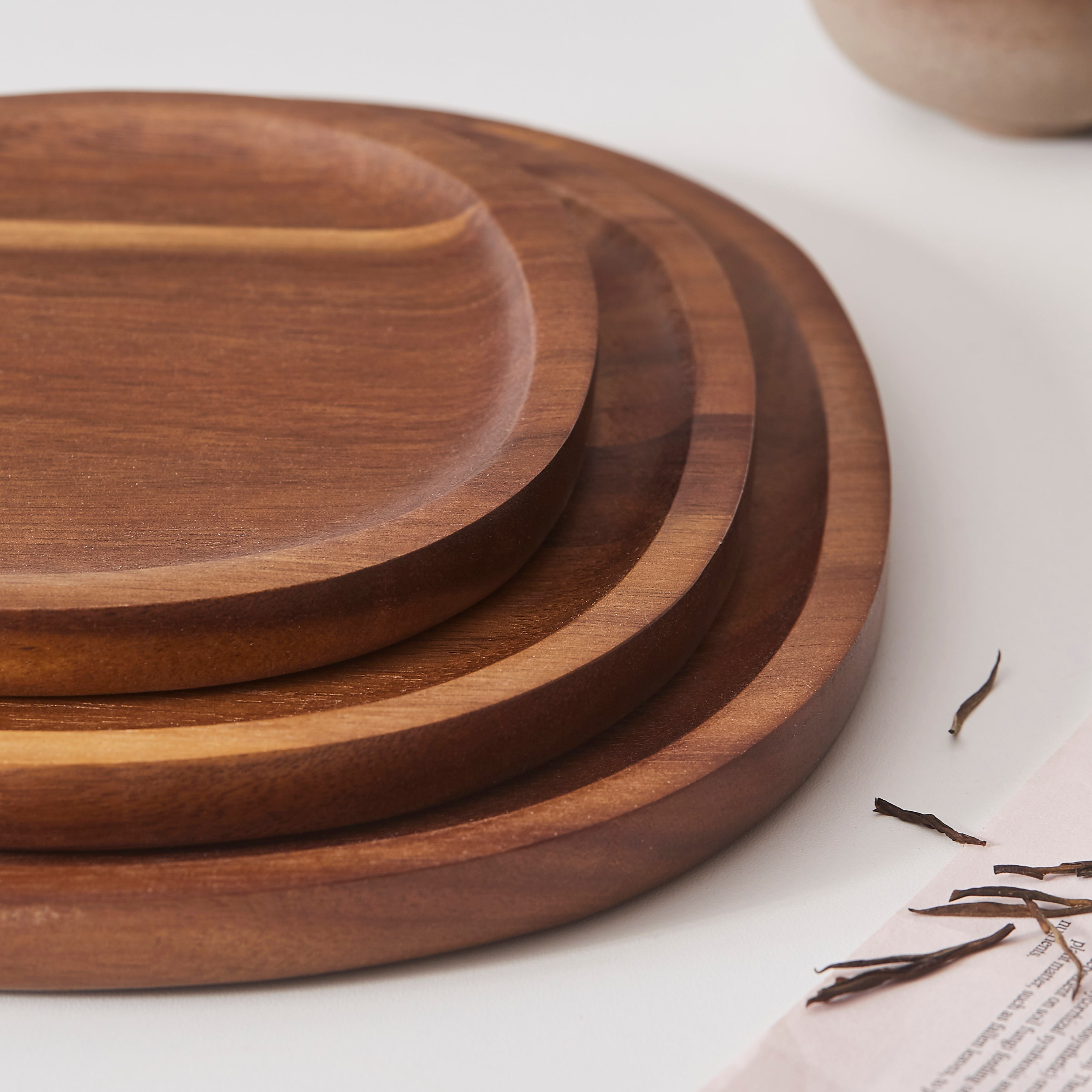 tresstones wood tray set of 3